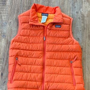 Patagonia Kids Bright Orange down sweater Vest